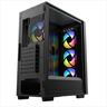 CASE XIGMATEK ATX mid-Tower LUX G BLACK w/TG Magnet flip, 4x120mm X24A, ARGB Galaxy II Fan Control Kit