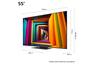 LG LED TV 55UT91003LA, 4K Ultra HD, Smart TV, WebOS, ThinQ AI, α5 AI Processor 4K Gen7, HDR10 Pro