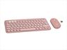 COMBO KEYBOARD AND MOUSE WIRELESS LOGITECH PEBBLE 2 COMBO Rose w/Bluetooth, Logitech Bolt, 920-012241