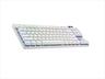 KEYBOARD MECHANICAL LOGITECH G PRO X WHITE LIGHTSPEED WIRELESS, TKL, RGB, TACTILE, w/Carrying case, 920-012148
