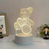 GAME FIGURINE TEDDY BEAR HEART 3D EXTRALINK NIGHT LAMP
