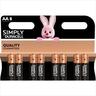 Battery DURACELL LR6 SIMPLY ALKALINE, 8xAA  1.5V 8pcs pack blister MN1500