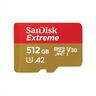 MEMORY CARD SANDISK MICRO-SDXC UHS-I 512GB EXTREME C10 w/adapter 190mb/s V30, U3, SDSQXAV-512G-GN6MA