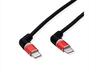 CABLES USB TYPE-C TO TYPE-C 2M ROLINE 360° Rotation 60W, Black/Red, 11.02.8348-10