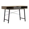 230-000061 Офиска маса Комо  во сонома-сива боја со црни метални нозе 120x48x76см