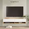 176-000065 ТВ комода Roscoe ѕидна во боја Бела-сонома 140x31,6x29,6 cm