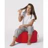 248FRN1312 Bean Bag Round Pouf - Red