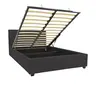 006-000057 Molito pakoworld velvet bed in black shade with storage space 120x200cm