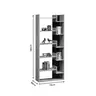 123-000153 Полица за книги Ная Природно дрво-антрацит 72x30x182.5cm