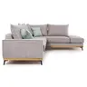 168-000013 Luxury II аголна софа лев агол сиво-небесно