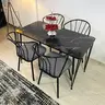 FD-4CKTSPL70110-1003 Трпезариска маса со 4 столици ВИТОРИА Црна-Темен мермер
