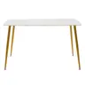 029-000152 Трпезариска маса Paris стакло 8мм бел мрамор-златен 150x80x75см