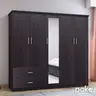 123-000047 Плакар Олимпус со 5 врати и фиоки + огледало во венге боја 198x57x183