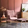 029-000156 Фотеља со табуретка Maddison velvet rotten pink-natural