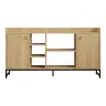 120-000573 Delta комода во дабова боја со црни метални нозе 160x40x85cm
