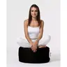 248FRN1318 Bean Bag Round Pouf - Black