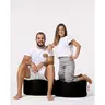 248FRN1318 Bean Bag Round Pouf - Black