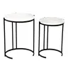 352-000001 Сет помошни масички за дневна соба Luxere Inart Црна/Бела