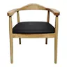382-000001 Joube фотелја природно дрво со PU перница црна