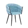 327-000023 Vivian armchair сина кадифе-ногарки црн метал 61x55x80cm