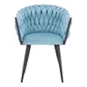 327-000023 Vivian armchair сина кадифе-ногарки црн метал 61x55x80cm