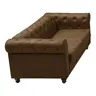 074-000058 Incredible двосед Chesterfield антик кафеава ткаенина