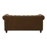 074-000058 Incredible двосед Chesterfield антик кафеава ткаенина