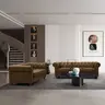 074-000057 Incredible тросед Chesterfield антик кафеава ткаенина