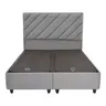 322-000020 Дупли кревет Tito со простор за складирање Тапациран boucle во светло сива нијанса 160x200cm