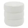 257-000020 Табуретка Kioto теди ткаенина бела D40x40cm