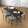FD-4CKTSXL70110-1003 Трпезариска маса со 4 столици ХЕДЛАНД Темен мермер