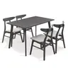 200-000185 Трпезариски сет Benson - Orlean 5 парчиња 120x75x75см во рустикално - сиво ткаенини