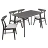 200-000185 Трпезариски сет Benson - Orlean 5 парчиња 120x75x75см во рустикално - сиво ткаенини