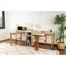 241NRD1107 Биро Twin Study Desk - Travertine, Gold