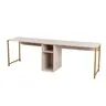 241NRD1107 Биро Twin Study Desk - Travertine, Gold