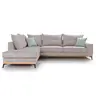 168-000014 Luxury II аголна софа десен агол сиво-небесно