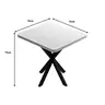321-000094 Prestone д меламинска маса во бела нијанса и црна метална нога 70x70x75см