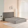 347-000012 Дупли кревет со простор за складирање Zamblene сива кадифена Тапациран 160x200cm
