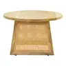 376-000007 Клуб маса Tamarind – манго дрво (природен финиш) со ратан акценти 65x65x40см
