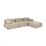 560ARE1895 Софа Doblo 3 Seater with Pouffe ( L1-O1-1R-Pouffe) - Peach