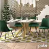 029-000089 Трпезариска маса Paris glass marble pattern-golden