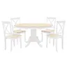 200-000296 Трпезариски сет 5 парчиња Lars Проширувајќи Дрвено-МДФ во бело-природна боја D100(+38)x100x75cm