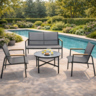 VERANO Lounge сет TX-F005A – 2 столици + двосед + кружна маса (Ф65×40 cm)