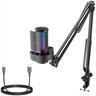 MICROPHONE FIFINE A8T RGB, w/ARM, USB Type-C, 2.0m cable, Black, A8T