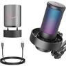 MICROPHONE FIFINE A8T RGB, w/ARM, USB Type-C, 2.0m cable, Black, A8T