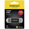 USB Flash Drive 3.2 Gen1 128GB INTENSO TWIST LINE, USB-A&USB-C, Anthracite, 3539491