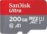 MEMORY CARD SANDISK MICRO-SDXC UHS-I 200GB ULTRA A1C10 w/adapter 100mb/s SDSQUAR-200G-GN6MA