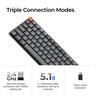 KEYBOARD MECHANICAL KEYCHRON K3 MAX QMK/VIA LP RGB HS 75% Gateron Brown switch Multi-Device (Wired+Bluetooth), Black, K3M-H3