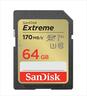 MEMORY CARD SANDISK SDXC 64GB EXTREME C10 170mb/s V30 U3, SDSDXV2-064G-GNCIN