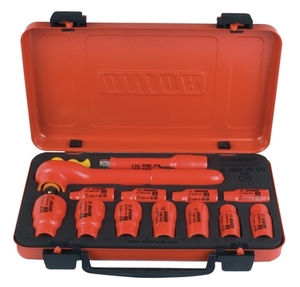 UNIOR Ključevi nasadni izolovani, prihvat 1/2'', u metalnoj kutiji 619420